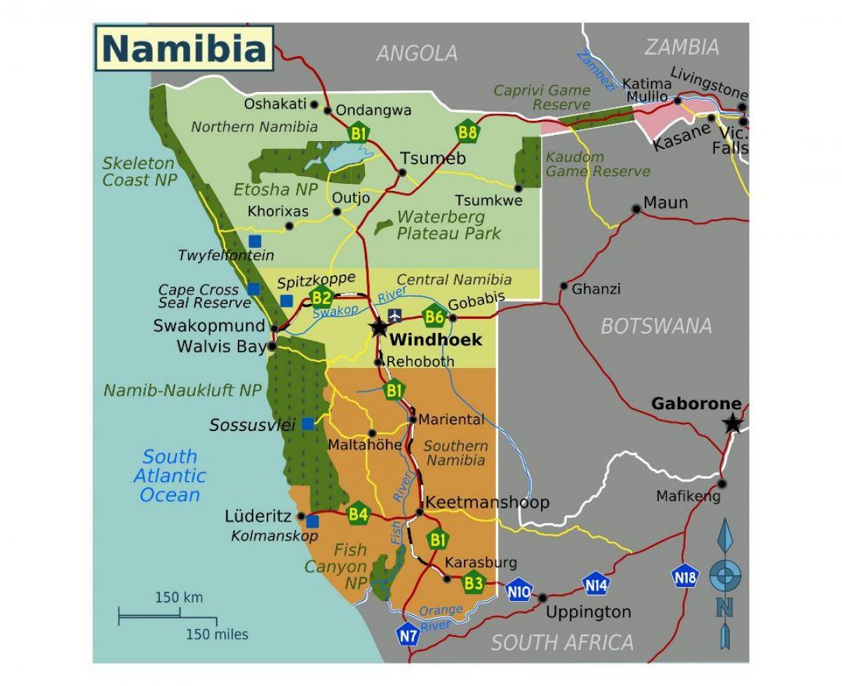 خريطة شمال ناميبيا 