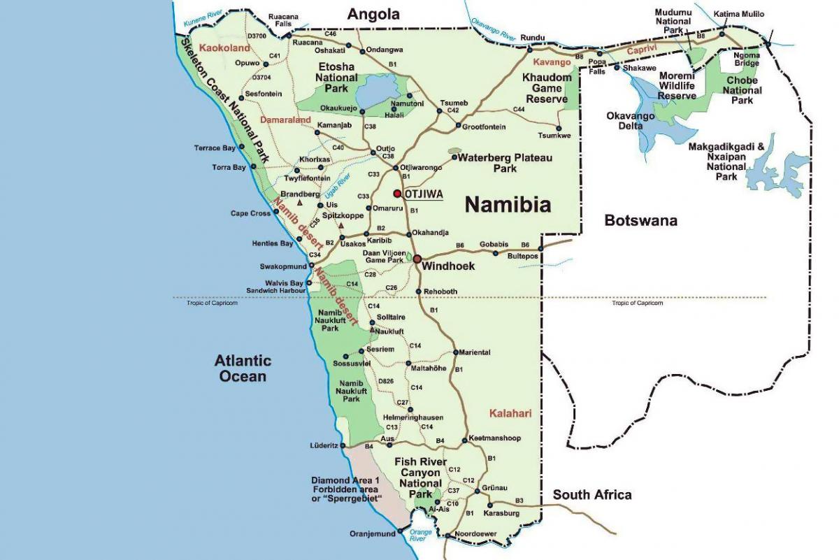 خريطة ناميبيا
