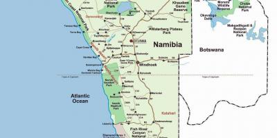الهيكل العظمي ساحل ناميبيا خريطة