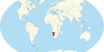 ناميبيا الموقع على خريطة العالم ، 